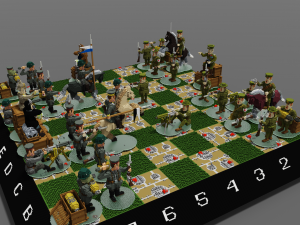 chess world war i part a1 - d4 Model 3D
