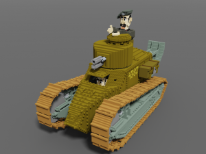 tank renault ft-17 base color 3D Model