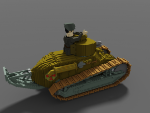 tank renault ft-17 base color Modello 3D