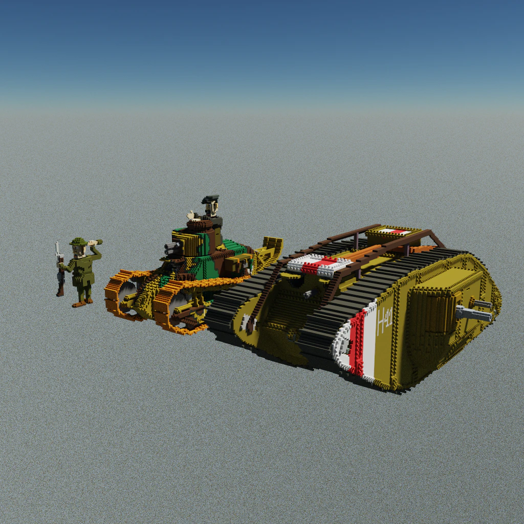 Mk V坦克 3D 模型 .c4d .max .obj .3ds .fbx .stl .blend 