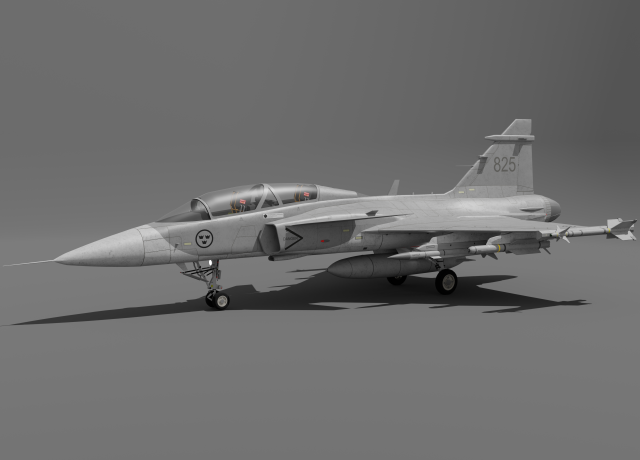 Jas 39d gripen - rigged 3D Модель .c4d .max .obj .3ds .fbx .stl .blend 