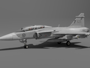 Jas 39d gripen - rigged 3D Модель