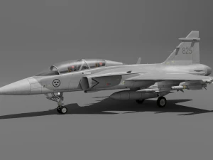 Jas 39d gripen - rigged 3D Model