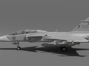 Jas 39d gripen - rigged 3D Модель