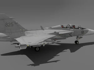 Jas 39d gripen - rigged 3D Model