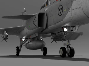 Jas 39d gripen - rigged 3D Model