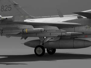 Jas 39d gripen - rigged 3D Модель