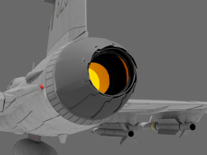 Jas 39d gripen - rigged 3D Модель
