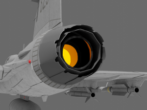Jas 39d gripen - rigged 3D Модель