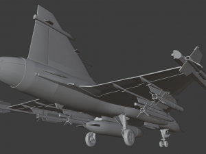 Jas 39d gripen - rigged 3D Модель