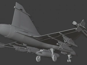 Jas 39d gripen - rigged 3D Model