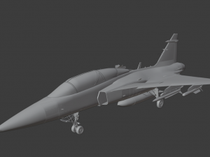 Jas 39d gripen - rigged 3D Модель