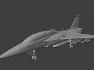 Jas 39d gripen - rigged 3D Model