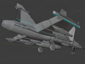 Jas 39d gripen - rigged 3D Модель