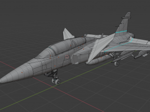 Jas 39d gripen - rigged 3D Модель