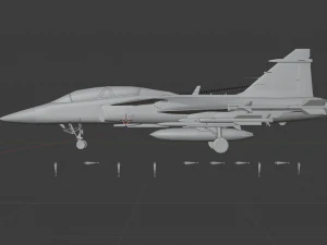 Jas 39d gripen - rigged 3D Model