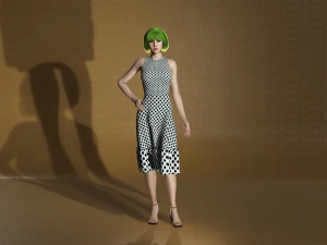 real-time 3d game girl character 1 3D Model