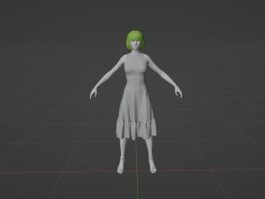 real-time 3d game girl character 1 3D Model