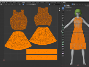 real-time 3d game girl character 1 3D-Modell