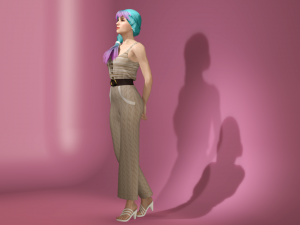 real-time 3d game girl character 2 3D Model