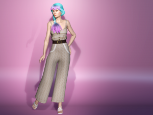 real-time 3d game girl character 2 3D Model
