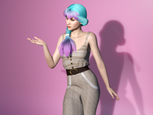 real-time 3d game girl character 2 3D Model