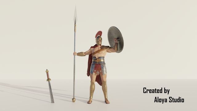 Spartan soldier - 3d game character 3D 모델 .c4d .max .obj .3ds .fbx .stl .blend 
