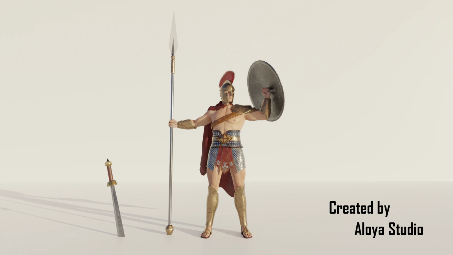 Spartan soldier - 3d game character 3D Model .c4d .max .obj .3ds .fbx .stl .blend 