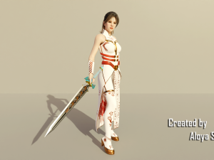 Female warrior - Fantasy 3d game ready character Model 3D