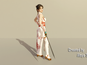Female warrior - Fantasy 3d game ready character Model 3D