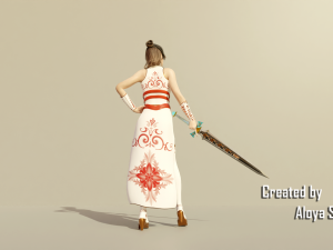 Female warrior - Fantasy 3d game ready character Model 3D