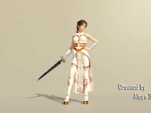 Female warrior - Fantasy 3d game ready character Model 3D
