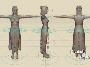 Female warrior - Fantasy 3d game ready character Model 3D