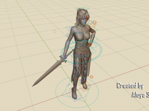 Female warrior - Fantasy 3d game ready character Model 3D
