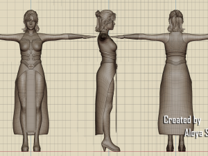 Female warrior - Fantasy 3d game ready character Model 3D