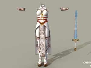 Female warrior - Fantasy 3d game ready character Model 3D