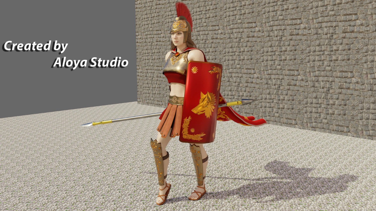 Female Spartan Warrior - Game Ready 3D Character 3D Model .c4d .max .obj .3ds .fbx .stl .blend