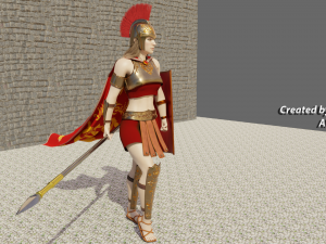 Female Spartan Warrior - Game Ready 3D Character 3D Model
