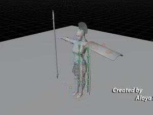 Female Spartan Warrior - Game Ready 3D Character 3D Model
