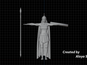 Female Spartan Warrior - Game Ready 3D Character 3D Model