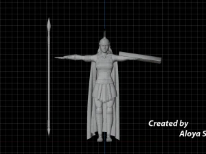 Female Spartan Warrior - Game Ready 3D Character 3D Model