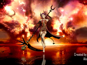 여성 낫 악마 - 3D 게임 준비 캐릭터 3D 모델