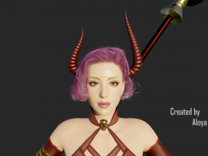 Female Scythe Demon - 3D game ready character 3D Модель