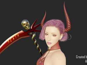 Female Scythe Demon - 3D game ready character 3D Модель