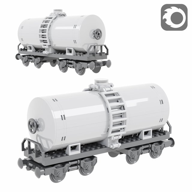 Train Sisterna Lego 3D Model .c4d .max .obj .3ds .fbx .stl .blend 