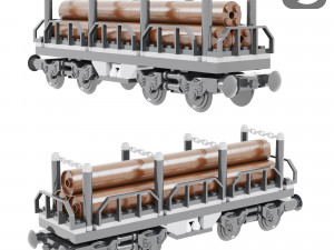 Train Lego Cargo Tree 3D Model