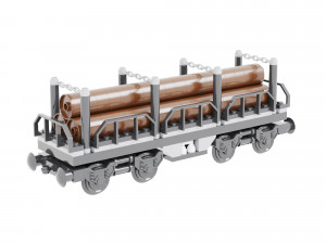 Train Lego Cargo Tree Model 3D