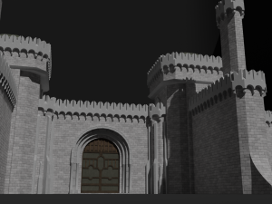 modular castle walls - 17 pieces with 1 trim sheet texture low-poly 3D Model