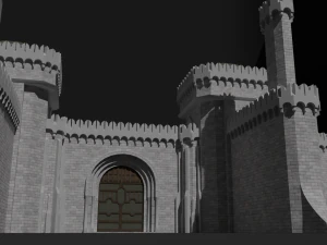 modular castle walls - 17 pieces with 1 trim sheet texture low-poly 3D Model