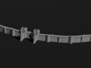 modular castle walls - 17 pieces with 1 trim sheet texture low-poly 3D Model